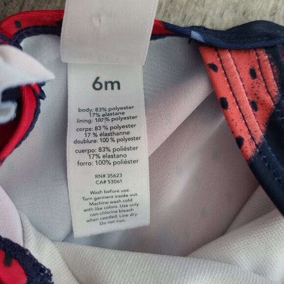 Baby girl bathing suit bundle onepiece strawberry plaid bikini sz 6-9M - Picture 10 of 10